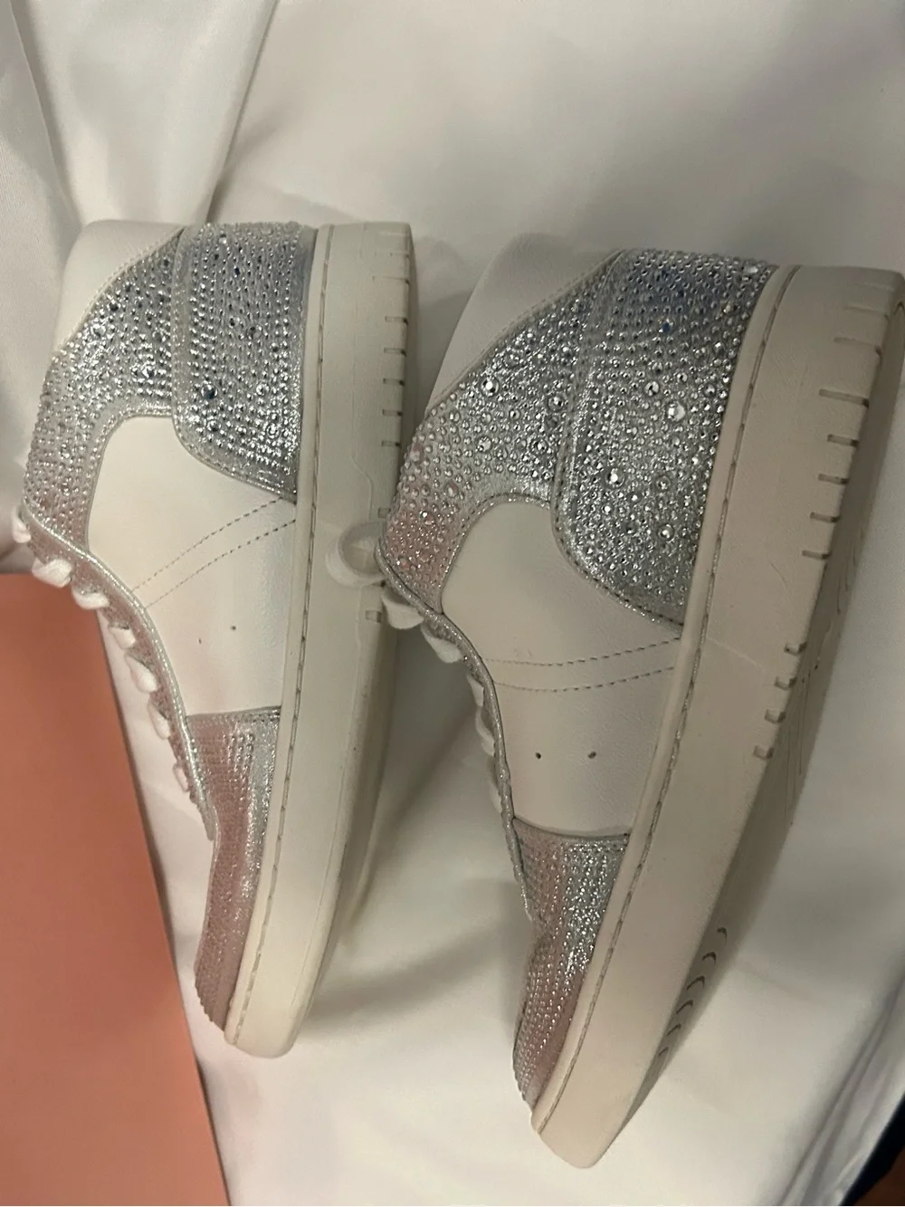 Wild Pair White and Silver Metallic High-Top Sneakers